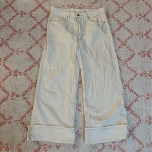 H&M Off-White Wide-Leg Jeans